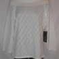 Victor Costa Cowl Neck White Iridescent Sweater NEW S