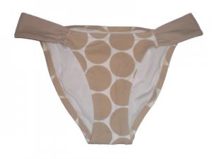 Victoria's Secret Tan White Big Dot Tanga Bikini NEW XS