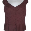 Ann Taylor LOFT Burgundy Sleeveless Button Down Size 4