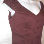 Ann Taylor LOFT Burgundy Sleeveless Button Down Size 4
