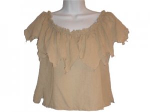 Linda Lundstrom Tan Hippie Boho Chic Summer Top Size 6