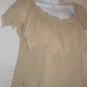 Linda Lundstrom Tan Hippie Boho Chic Summer Top Size 6