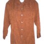 Chico's Brown Embroidered Silk Linen Crop Sleeve 2 48"