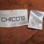 Chico's Brown Embroidered Silk Linen Crop Sleeve 2 48"