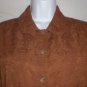 Chico's Brown Embroidered Silk Linen Crop Sleeve 2 48"