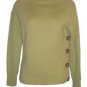The Limited Pale Green Button Wool Blend Turtleneck  S