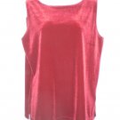 Chico's Ruby Red Velour Sleeveless Shirt 2 Med 12 14