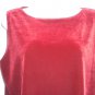 Chico's Ruby Red Velour Sleeveless Shirt 2 Med 12 14