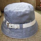 100% AUTHENTIC COACH HAT SOHO Mini Signature Crusher-BLUE with WHITE Leather TRIM-BRAND NEW W/ TAG!