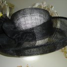 SS SOMETHING SPECIAL BLACK STRAW HAT with RUFFLE - GRACEFUL!