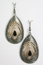 Peacock Silver & Brass Earrings