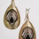 Peacock Gold & Brass Earrings