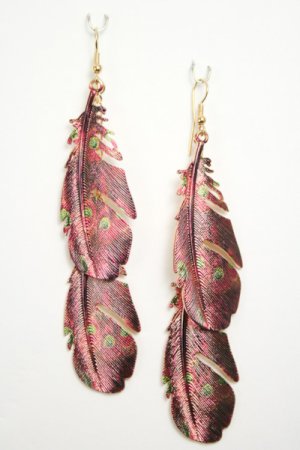 Multi Printed Feather Earrings