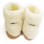 WOOL WHITE WOMEN'S GENUINE SHEEPSKIN SLIPPERS BOOTS 100% PURE WITH LACES 8.5 US / 6 UK / 39 EU