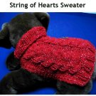 String of Hearts Cable Dog Sweater Knitting pattern PDF