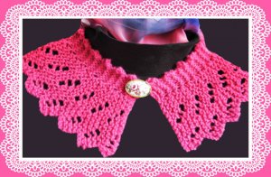 Lace Collar knitting pattern Raspberry Ripple design PDF Easy to knit