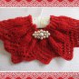 Lace Collar knitting pattern Candy Apple Red design PDF Easy to knit