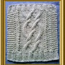 Aran style dish cloth knitting pattern -  Pretzel Twist design