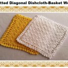 Diagonal Basket Weave Dishcloth knitting pattern PDF