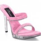 00512F-17-8: Vogue- Ankle Strap Sandles with Rhinestone Accent. Size- 8