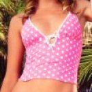 0648SM-61009/S: Reverse Polka Dot Tankini with Tie Sides Bottom, Small