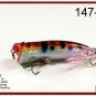 [BP 147-81]2.2"" Holographic Red Leopard Bass Trout Topwater Fishing Lure Popper