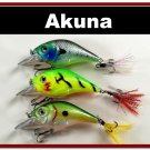 [BP 3 FLA 131 A]Lot of 3 2.9"" Bass Pike Trout Fishing Lure Bait Bait A