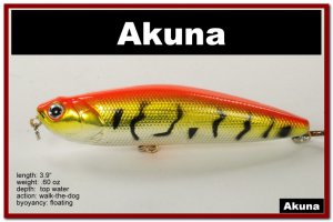 [BP 45-78]4"" Tiger Orange Bass Pike Topwater Fishing Lure