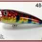 [BP 48-81]2.4"" Holographic Red Leopard Bass Topwater Fishing Popper