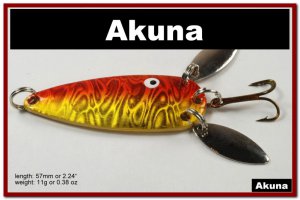[SP 10-84-2]2.2"" Mini Holographic Bleeding Gold Bass Pike Trout Casting Spoon Fishing Lure