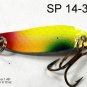 [SP 14-34-2]1.5"" Mini Holographic Chartreuse Bass Pike Trout Casting Spoon Fishing Lure