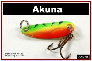 [SP 39-21-2]1.2"" Mini Firetiger Bass Pike Trout Casting Spoon Fishing Lure