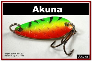[SP 42-21-2]1.3"" Mini Firetiger Bass Pike Trout Casting Spoon Fishing Lure