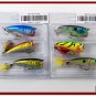 [BP 6PK 3FLA48A and 3FLA48D]6 Holographic 2.4""  Bass Topwater Fishing Lure Popper D