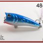 [BP 6PK 3FLA48A and 3FLA48D]6 Holographic 2.4""  Bass Topwater Fishing Lure Popper D