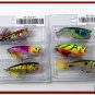 [BP 6PK 3FLA48A and 3FLA48C]6 Pack 2.4""  Bass Topwater Fishing Lure Popper Tackle C