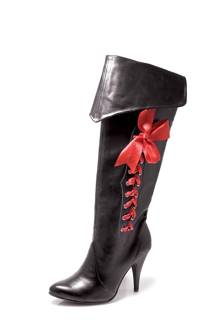 418-PIRATE 4" Heel Pirate Witch Boot W/3 Ribbons