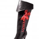418-PIRATE 4" Heel Pirate Witch Boot W/3 Ribbons