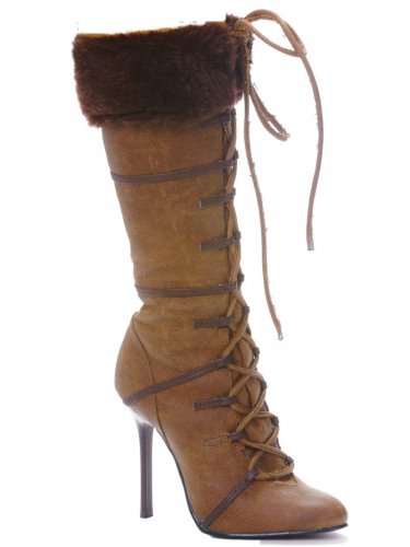 433-VIKING 4" Heel Knee High Boot W/Fur