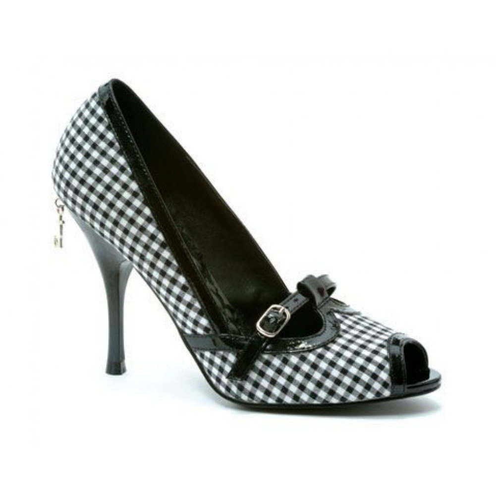 PH311-BETTY-SUE 3" PSYCHO-GING FABRIC PEEP TOE PUMP