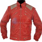 Michael Jackson Beat It Vintage Red Original Leather Jacket