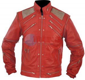 Michael Jackson Beat It Vintage Red Faux Leather Jacket