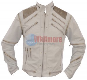 Michael Jackson Beat It Vintage White Original Leather Jacket