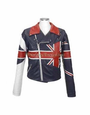 Men Biker Union Jack Original Leather Jacket UK - All Sizes