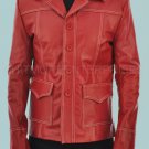 Tyler Durden Brad Pitt Fight Club Red Stylish Faux Leather Coat -  All Sizes