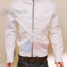 Superman Smallville Stylish White Original Leather Embossed Jacket