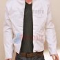 Superman Smallville Stylish White Original Leather Embossed Jacket