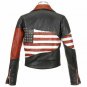 Men Biker America Flag Original Leather Jacket USA - All Sizes