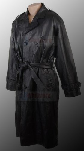 Matrix Trilogy Movie Neo Reeves Black Long Trench Original Cow Hide Leather Coat
