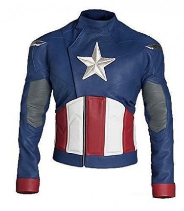 Men Evans Captain America Avengers Faux Leather Jacket